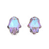 Electroplate Faceted Glass Pendants EGLA-N006-055-6