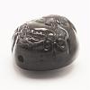 Carved Natural Obsidian Pendants G-G660-46-2