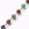 Handmade Natural Moss Agate Beaded Chains AJEW-JB00441-02-1