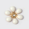 Flower Brass Enamel Beads LS-KK-K114-C01-G-1