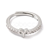 Rack Plating Brass Clear Cubic Zirconia Constellation Adjustable Rings for Women RJEW-S407-08P-06-2