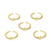 Clear Cubic Zirconia Initial Letter Open Cuff Ring RJEW-H120-09G-P-4