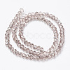 Electroplate Transparent Glass Beads Strands EGLA-A034-T6mm-E09-2
