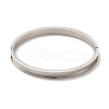 Egg Shaped 201 Stainless Steel Grooved Hinged Bangles STAS-G306-04P-2