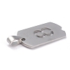 Non-Tarnish 304 Stainless Steel Pendants STAS-O127-B08-3