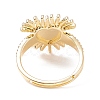 Black Cubic Zirconia Heart Sun Adjustable Ring RJEW-C028-03G-3