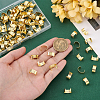 120Pcs Brass Folding Crimp Ends KK-PH0014-10C-3
