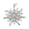 Brass Micro Pave Clear Cubic Zirconia Pendants X-ZIRC-P086-31P-1