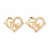 Brass Micro Pave Clear Cubic Zirconia Links ZIRC-J039-08G-1