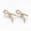 Brass Micro Pave Clear Cubic Zirconia Peg Bails Pendants KK-R117-011-NF-1