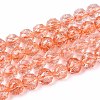 Crackle Transparent Glass Beads Strands X1-GLAA-N063-8mm-06-1