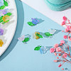 100Pcs 10 Colors Glass Flower of Life Charms FIND-CA0009-01-4