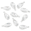 10Pcs Brass Clear Glass Pendants KK-BC0014-08S-1
