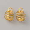 Stainless Steel Spiral Bead Cage Pendants STAS-WH0016-57G-1