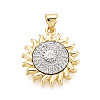 Brass Micro Pave Clear Cubic Zirconia Pendants KK-T080-05B-1