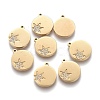 316 Surgical Stainless Steel Micro Pave Clear Cubic Zirconia Charms STAS-I164-035G-1