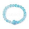 8mm Round Dyed Synthetic Moonstone Beaded Stretch Bracelets BJEW-JB10308-05-1