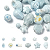 24Pcs 12 Styles Blue Color Theme Glazed Porcelain Beads PORC-YW0001-40-1