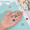 6Pcs 6 Styles Brass Pave Natural Amethyst & Rose Quartz & White Agate & Green Aventurine & Carnelian & Lapis Lazuli Multi-Strand Links KK-BC0015-17A-3