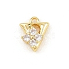 Brass Micro Pave Clear Cubic Zirconia Charms KK-Z151-18G-V-1