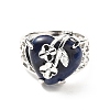 Natural & Synthetic Gemstone Adjustable Rings RJEW-P043-03P-3