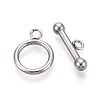 Non-Tarnish 304 Stainless Steel Ring Toggle Clasps STAS-A092-09I-P-1