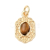 Natural Tiger Eye Pendants KK-A279-15G-1
