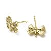 Rack Plating Brass & Cubic Zirconia Stud Earring Findings KK-G487-08G-2