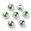 UV Plating Rainbow Iridescent Acrylic Beads OACR-F004-09D-2