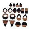 18Pcs 9 Styles Opaque Resin & Walnut Wood Pendants RESI-N053-04-1