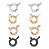 8Pcs 4 Colors 304 Stainless Steel Spring Ring Clasps STAS-TADJ001-09-2