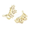 Brass Micro Pave Clear Cubic Zirconia Stud Earring Findings KK-Z106-02G-09-2