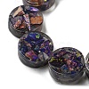 Dyed Natural Imperial Jasper with Resin Beads Strands G-G083-E02-01-3