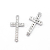 Latin Sideways Cross Brass Micro Pave Cubic Zirconia Links LS-ZIRC-E010-04P-1