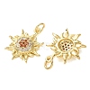 Brass Micro Pave Orange Cubic Zirconia Pendants CU-E003-16G-B-2