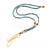 Adjustable Natural Turquoise Beaded Necklace Making MAK-G012-02-5