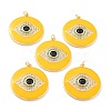 Real 18K Gold Plated Brass Micro Pave Cubic Zirconia Pendants ZIRC-L100-084G-03-1