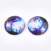 Starry Sky Pattern Printed Glass Cabochons GGLA-N004-25mm-D57-1