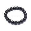 Synthetic Black Stone Bead Stretch Bracelets X-BJEW-K212-B-032-2