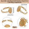 8Pcs Ion Plating(IP) 304 Stainless Steel Ovsl Cuff Ring Components RJEW-BBC0001-24-2
