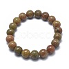 Natural Unakite Bead Stretch Bracelets X-BJEW-K212-A-042-2