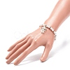 Glass & Plastic Imitation Pearl Beaded Stretch Bracelet with Alloy Fairy Charm for Women BJEW-JB08704-3