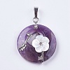 Natural Amethyst Pendants G-F546-A03-2