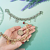 2Pcs 2 Styles Alloy & Glass Butterfly Star Key Charm Aluminum Chain Bag Decorative Chains HJEW-TAC0134-5