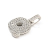 Brass Micro Pave Clear Cubic Zirconia Pendants KK-B099-01P-Q-2