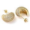 Rack Plating Brass Micro Pave Cubic Zirconia Stud Earrings EJEW-M230-11G-2