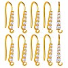 20Pcs Brass Micro Pave Clear Cubic Zirconia Earring Hooks ZIRC-SZ0005-08-1
