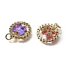 Brass Micro Pave Cubic Zirconia Pendants KK-Q043-07G-2