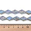 Electroplate UV Plating Glass Beads Strands EGLA-B010-01A-HP04-4