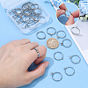 32Pcs 4 Styles 304 Stainless Steel Cuff Ring Components STAS-UN0064-46-4
